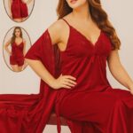 Womens Luxurious 4-piece night dress and rope