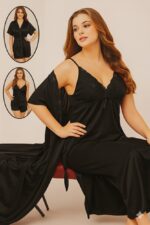 Womens Luxurious 4-piece night dress and rope - Image 4