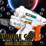 LED Light-Up Bubble Machine Gun – Cosmic Galactic Theme – Includes Easy-to-Operate Trigger for Summer Fun & Parties