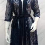 Black lace night gown set with shorts
